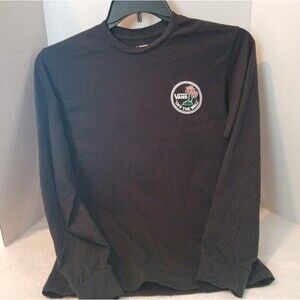 Black Vans "Off The Wall" long-sleeve graphic tee